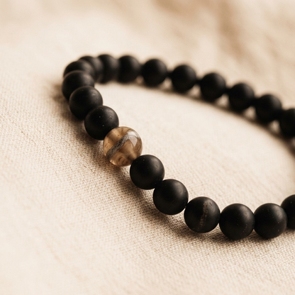 Pulsera Ónix con cuenta personalizada