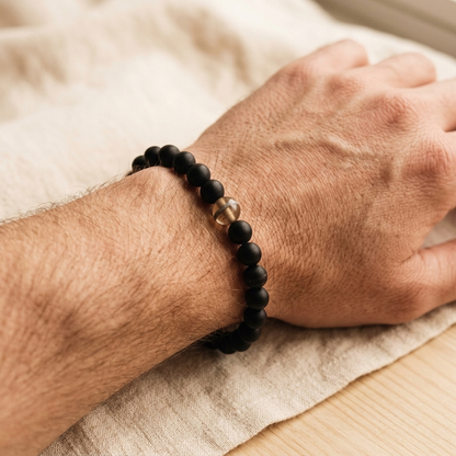 Pulsera Ónix con cuenta personalizada