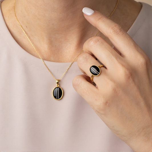 Set Atria Oro 9k (Anillo + Dije)